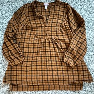 Maternity brown and black flannel top